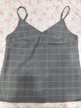 Banana Republic Black with Gray Plaid Cami